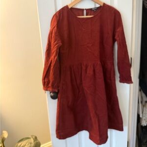 Madewell Rich Red Corduroy Casual Dress